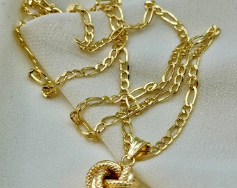 18k Gold Love Knot Necklace, 19.5
