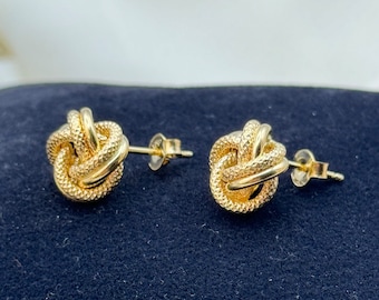 Namana Orecchini A Bottone Nodo Con Zirconi – Placcato Oro Rosa O Argento, In Scatola Regalo
