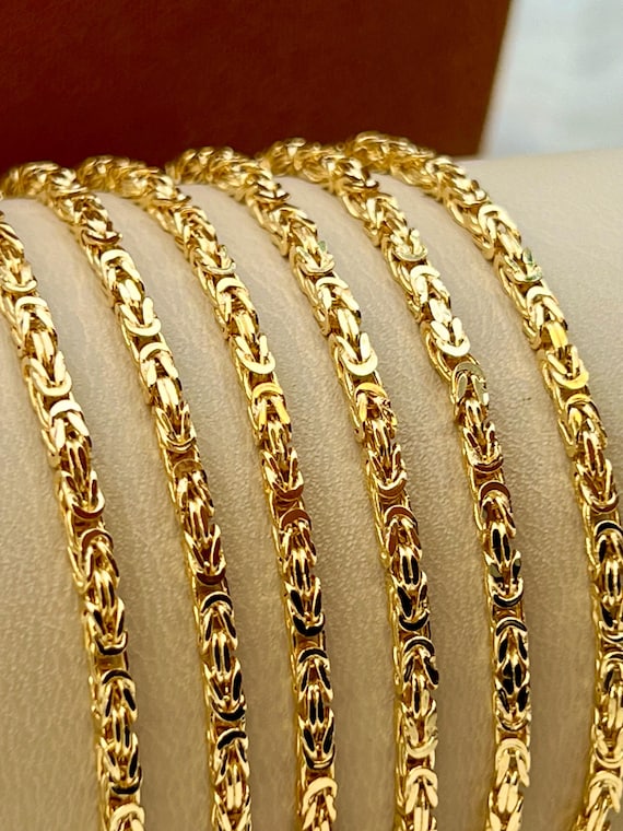 18K Gold Byzantine Chain Necklace or Bracelet: Unisex Gift - Etsy