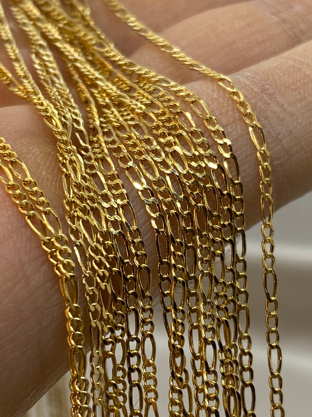 Figaro real gold chain Clearance