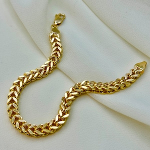 14k Gold Franco Bracelet Diamond Cut, Franco Bracelet , For Him, For Her, Birthday Gift, Franco bracelet, Unique Bracelet, Anniversary Gift.