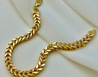 14k Gold Franco Bracelet Diamond Cut, Franco Bracelet , For Him, For Her, Birthday Gift, Franco bracelet, Unique Bracelet, Anniversary Gift.