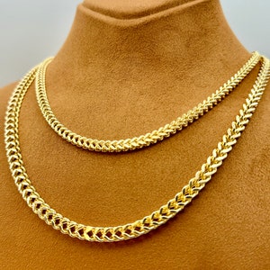 14k solid Gold Franco chain, Gold Franco chain, 14k trending Gold chain, 14k real Gold, for Him, for her, Birthday gift, Unique chain.