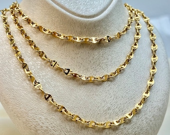 18k solid Gold ANCHOR CHAIN Necklace 20" ,  3.5mm ,Mariner chain Active, 18k Real Gold chain, 18k Gold Mariner necklace ,gift necklace