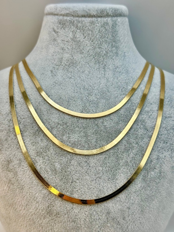 18 gold herringbone necklace discount