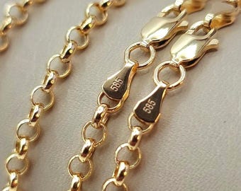 14k Gold Rolo Chain Necklace - 3.5mm Everyday Chain