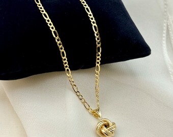 18k Gold Love Knot Necklace, 19.5