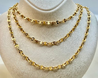 18k Real Gold ANCHOR CHAIN Necklace,18",20”,22”,24”,Mariner chain Active, 18k Real Gold cable chain, 18k Mariner necklace ,Gift Necklace.