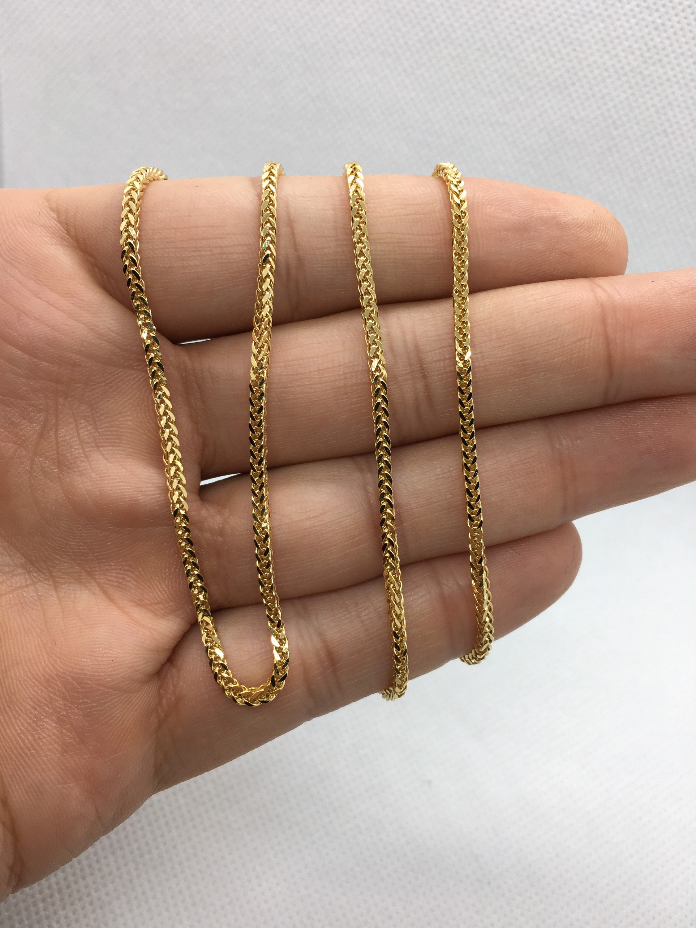 18k Solid Gold Foxtail Chain Foxtail Chain Foxtail Necklace Etsy Canada