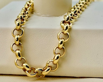 18k Solid Gold Rolo Chain, 5mm, 19.5", 22", 24", 18k Gold Rolo chain, Rolo chain, Rolo chain necklace, Anniversary Gift, Birthday Gift.