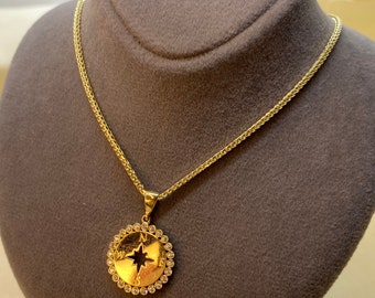 14K solid gold Compass necklace, compass jewelry, solid gold necklace, compass charm, personalized compass, custom pendant, traveler gift