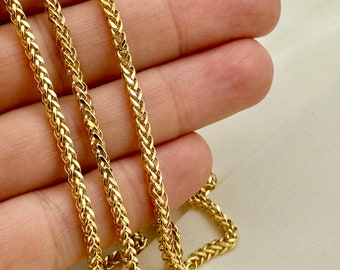 Collar Cadena Franco De Oro Amarillo 10K - 20 Pulgadas, 2.5mm, Unisex, Hecho En Italia