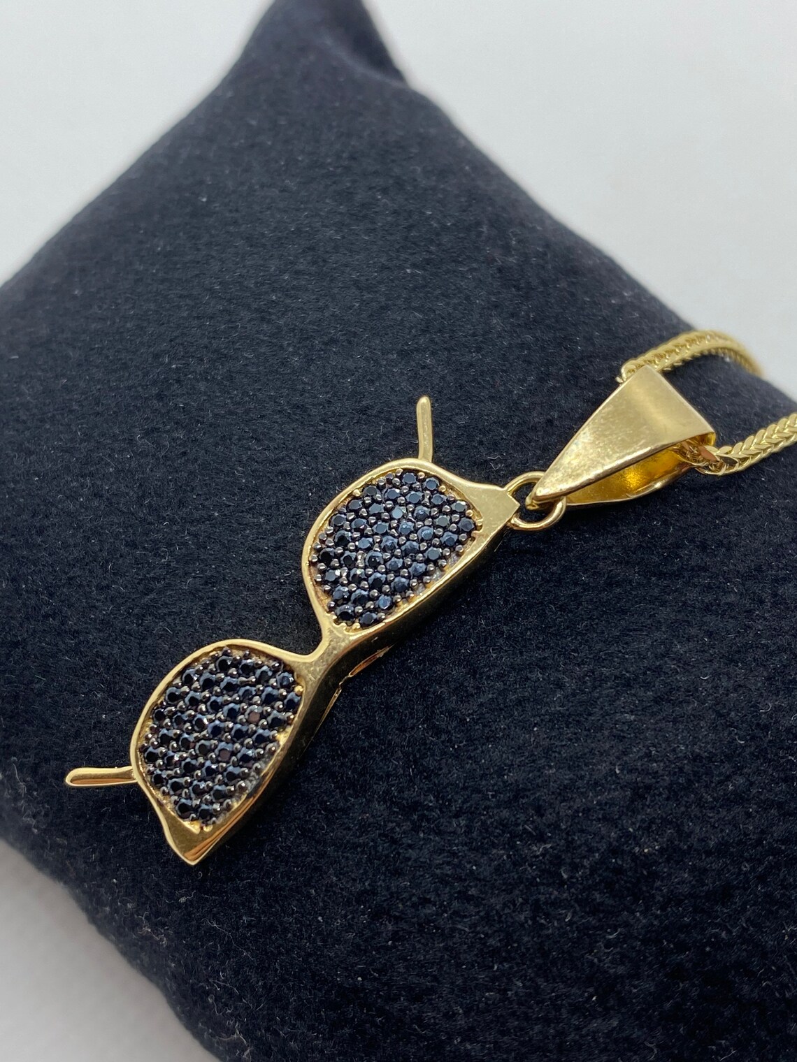 14k solid Gold Sunglasses Necklace 23.5 inches 1.5mm Etsy