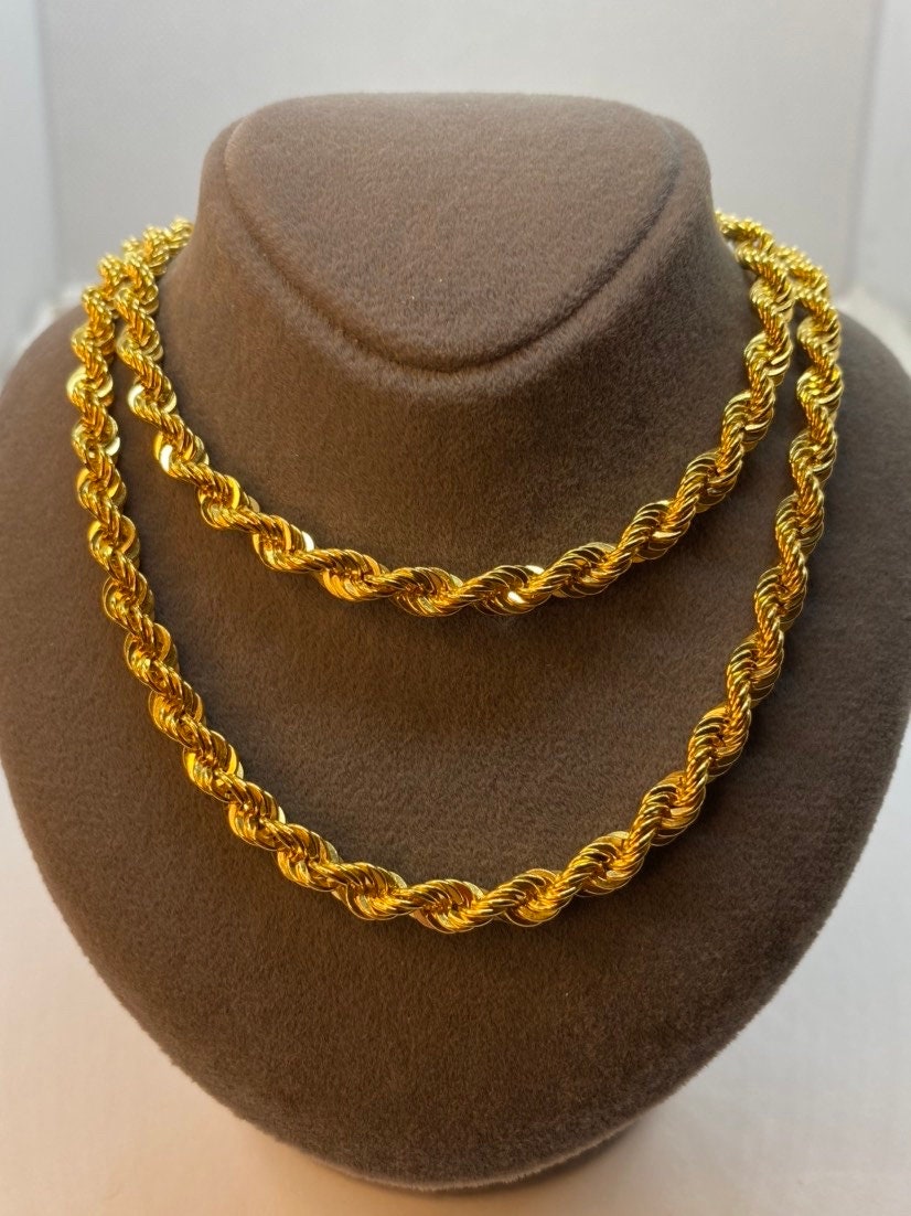 18K Gold Rope Chain, 5MM, 4MM, Diamond Cut Necklace, Thick Rope Chain, Real Gold Chain, Gold Rope Necklace, Gold Twisted Chain for Gift . - Etsy 18K Gold Rope Chain, 5MM, 4MM, Diamond Cut Necklace, Thick Rope Chain, Real Gold Chain, Gold Rope Necklace, Gold Twisted Chain for Gift . - Etsy