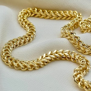 14k Solid Gold Franco Chain, Diamond Cut, 4.40 mm, 20&quot;, 21.5&quot;, 24&quot;, Franco chain, Trending Gold chain, 14k real Gold, Gift, Birthday gift.