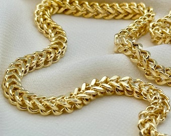 14k Solid Gold Franco Chain Diamond Cut,4.40mm,20",21.5",Gold Franco chain, Trending Gold chain,14k real Gold, for Him,for her,Birthday gift