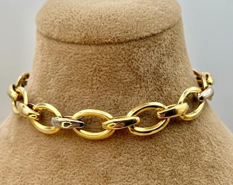 18k Real Gold Cable Bracelet, 7.5 inches, 9mm,  Unique & Stylish Design, Charming and Shiny! A perfect Gift! Hot Style Gold Bracelet!