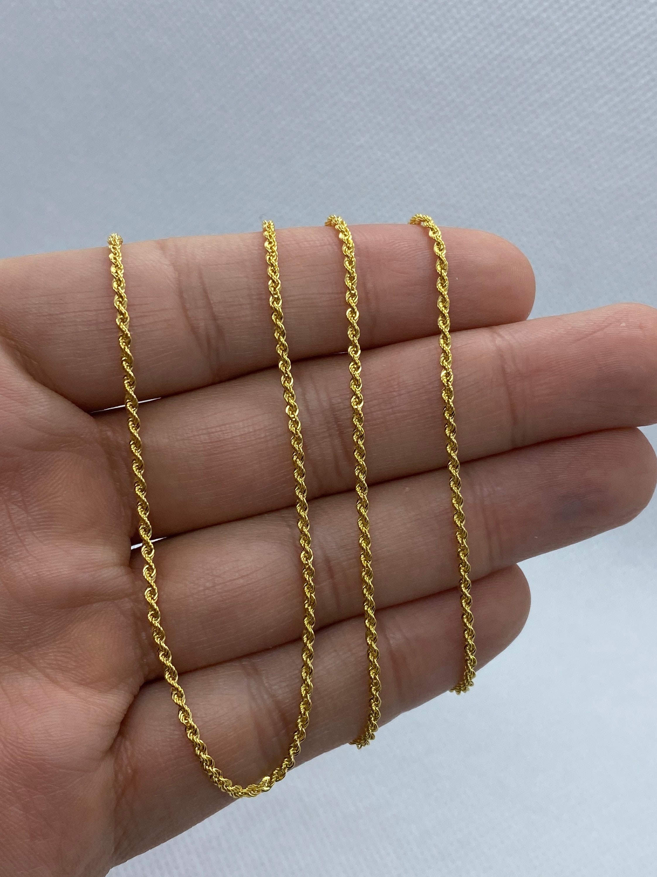 18k Gold Rope Necklace 1.5mm 18k Rope Chain Rope Necklace Etsy Canada