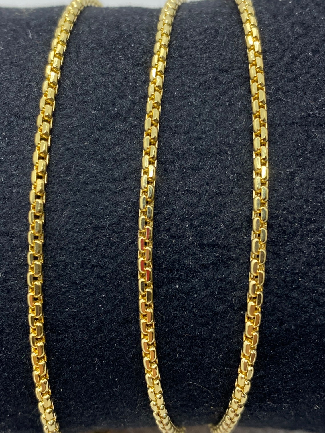 18k gold box chain 18 inch