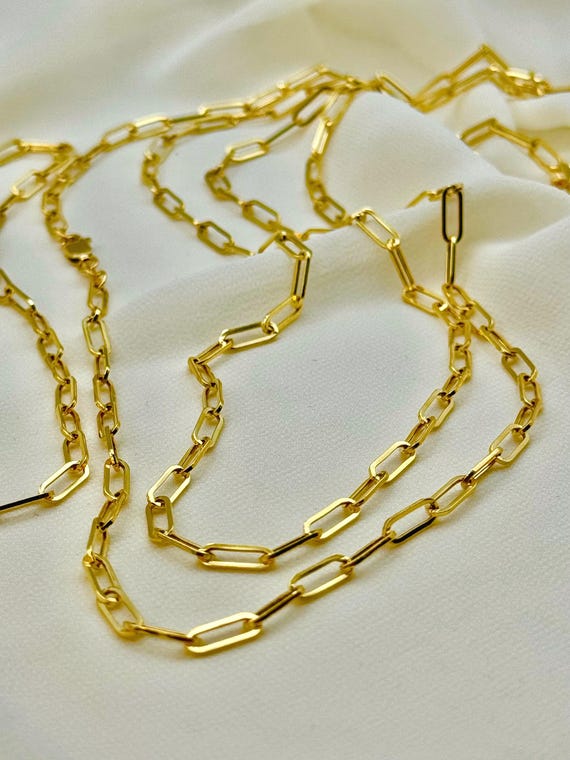 Inateannal Catena Punk con Anni di Carta - Oro Spessa Minimalista Collana Corta