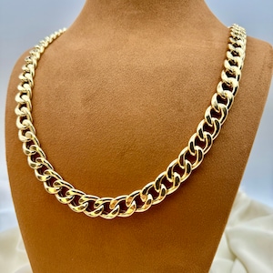 18k Real GOLD Curb Necklace, 24&quot;, 11.5 MM, Real Gold Curb Chain, 18k Gold Chain, For Him, for Her, Birthday Gift, Anniversary Gift, For Mum.