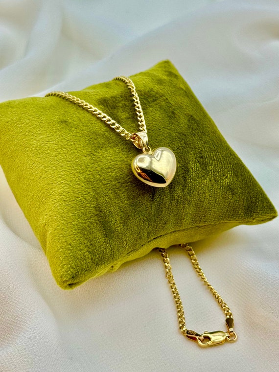 Collana con ciondolo a cuore in oro 14k con catena a maglie 18k - Italia