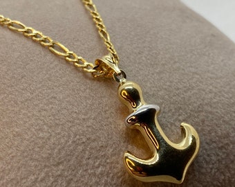 18k Gold Anchor Necklace,19.5",2mm / Gold Anchor Necklace/ Anchor Necklace/ Ship Anchor Necklace/ 18k Gold Anchor Necklace/ Birthday Gift