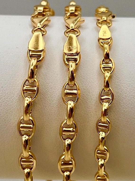 Gold Anchor Bracelet: Mariner Link, 4mm - Etsy