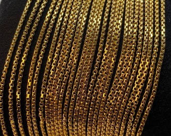 18K Real Gold Box Chain Necklace, 20,22,24 inches , 18k Real Gold box Chain, Box Chain Necklace ,For Her ,For Him , Birthday Gift .