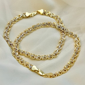 18k Gold Cable Bracelet, 7.5" inches, 5.5 MM, 18k Real Gold chain, 18k solid Gold, Cable Gold Chain, Birthday Gift, Everyday Bracelet .
