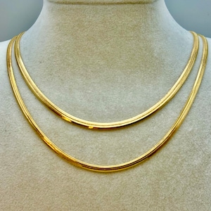14k Solid Gold Herringbone Snake Chain Necklace,3.5MM /14K Real gold Shiny snake Chain /14k Solid Gold Chain Necklace for Her, Birthday Gift