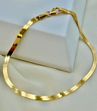 Set 7 Bracciali Donna Oro 14k Placcato | Acciaio Inox 316L Con Catena Paperclip, Spina Di Pesce, Serpente | Regolabili