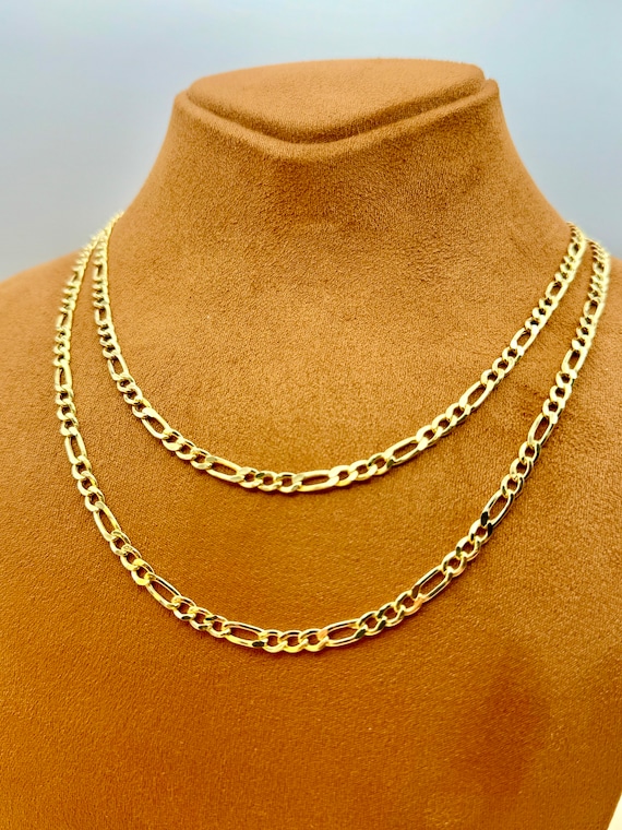14金フィガロチェーンネックレス、4mm - 男性へのギフト - Etsy 日本
