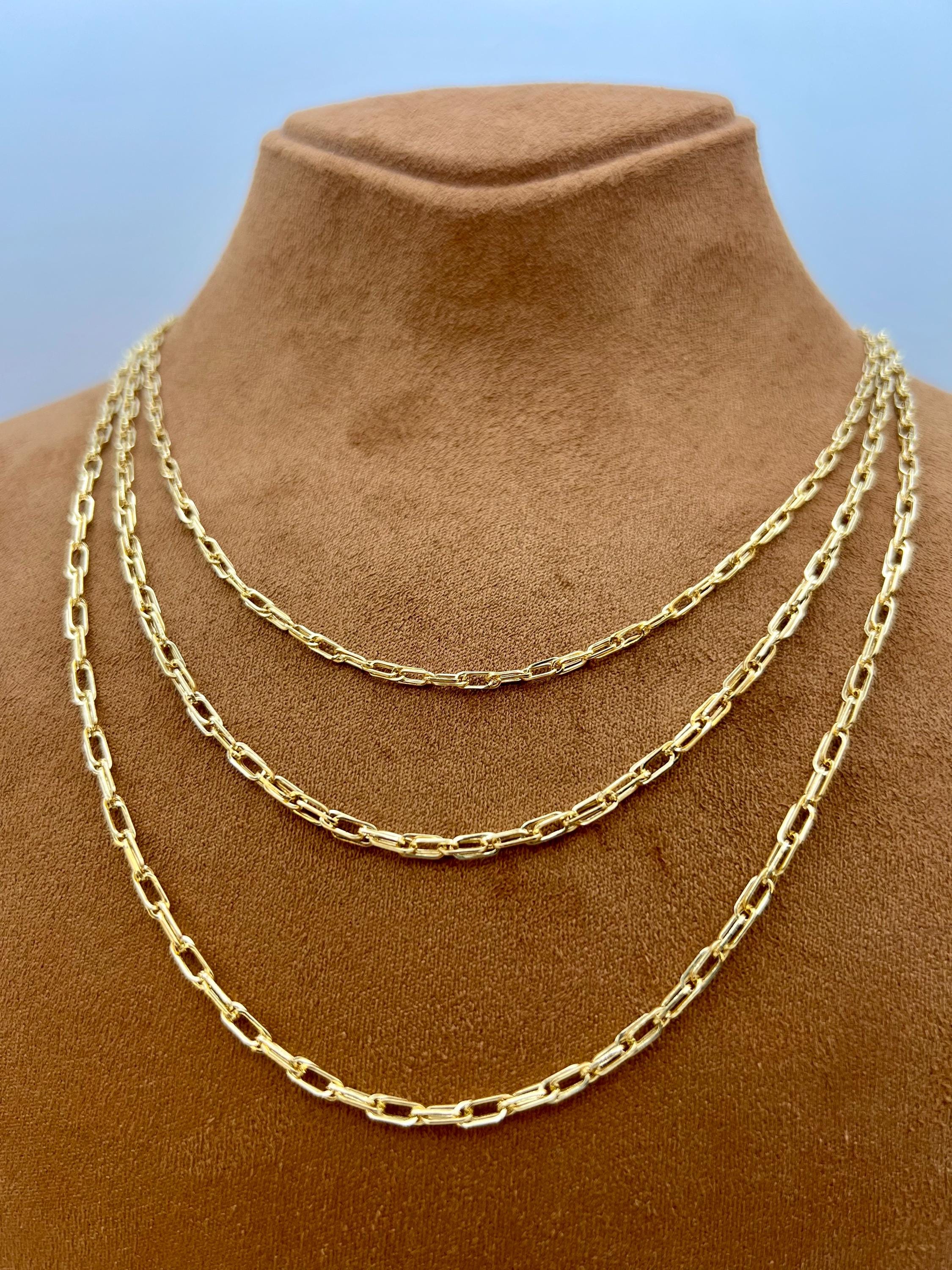 18k Gold Cable Chain Necklace - 20 Inch - Etsy