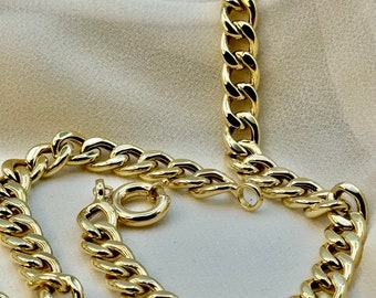 18K GOLD Curb Chain Necklace ,20", 6.5  MM, Gold Curb Chain ,unisex Gold Chain,18kGold Chain, Christmas Gift,Birthday Gift ,For Her ,For Him