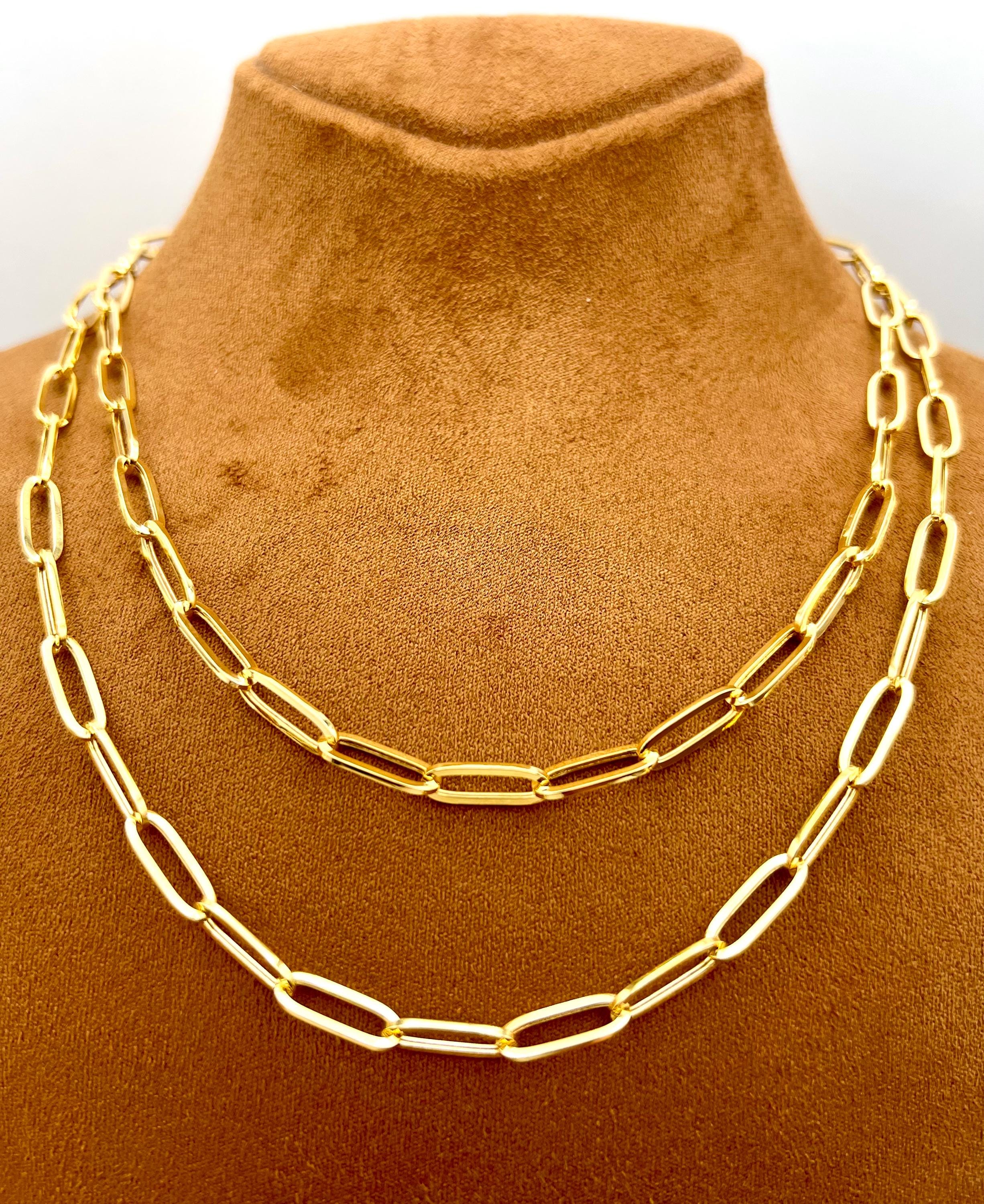 18k Gold Paperclip Chain Necklace - 5MM Oval Link - Etsy