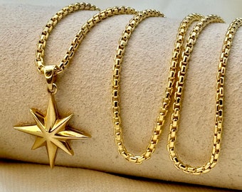 14k Gold lucky Compass necklace, 14K solid gold necklace, compass gift, compass charm, personalized compass, custom pendant, traveler gift