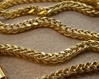 18k Solid gold Franco chain ,2.5MM,3MM Foxtail chain, foxtail necklace ,Trending gold chain, For Him, For Her ,Birthday gift, Christmas gift