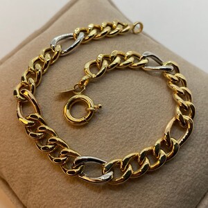 18k Real Gold Curb link bracelet, 7.7 inches ,7mm width ,Real Gold 18k Cuban link ,18k bracelet curb link ,For Her, For Him , Birthday Gift