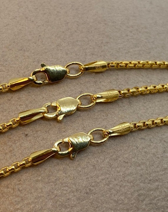 18k gold box sale chain 20 inch