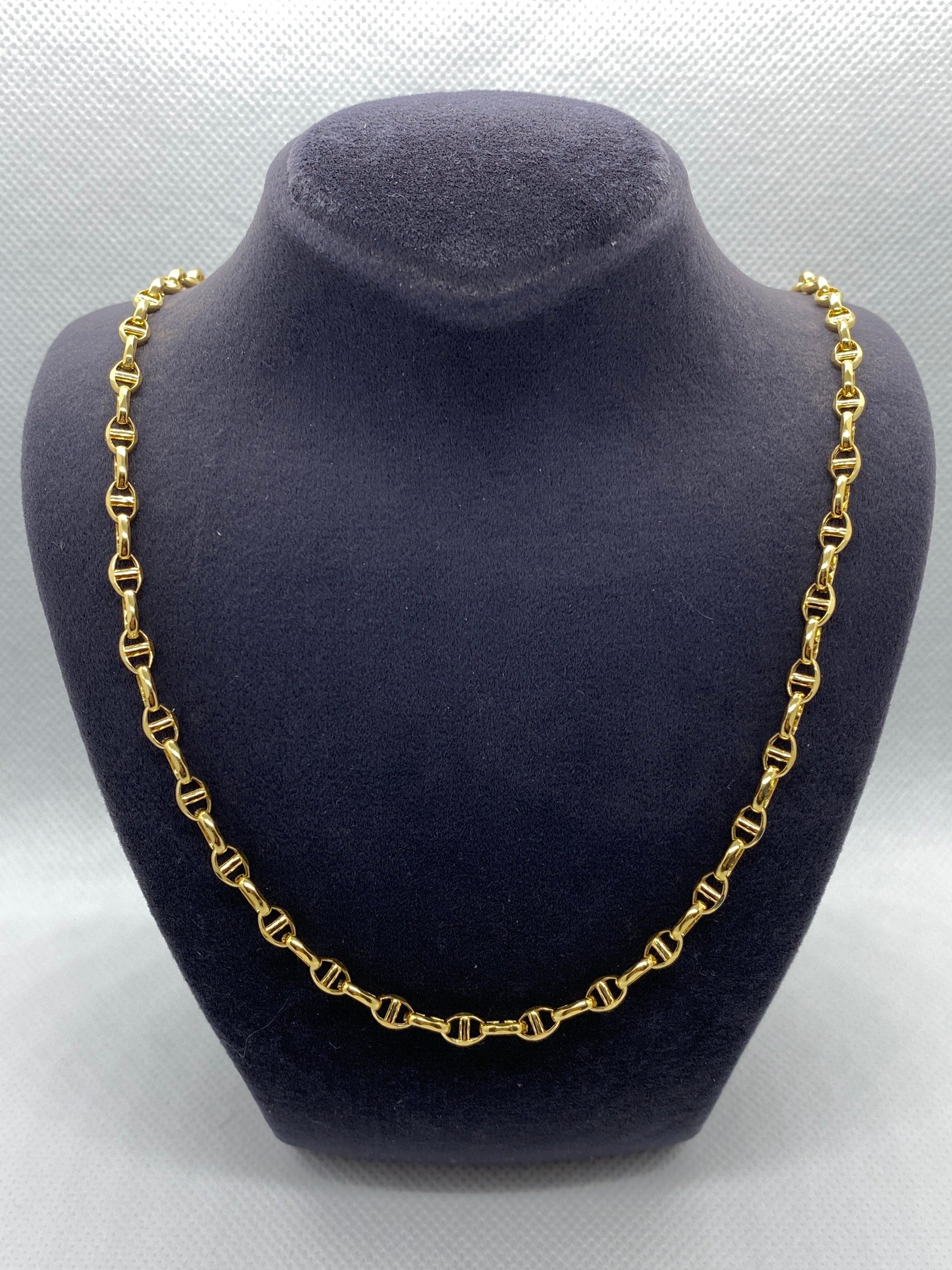 18k Solid Gold ANCHOR CHAIN Necklace 4mm mariner Chain Etsy