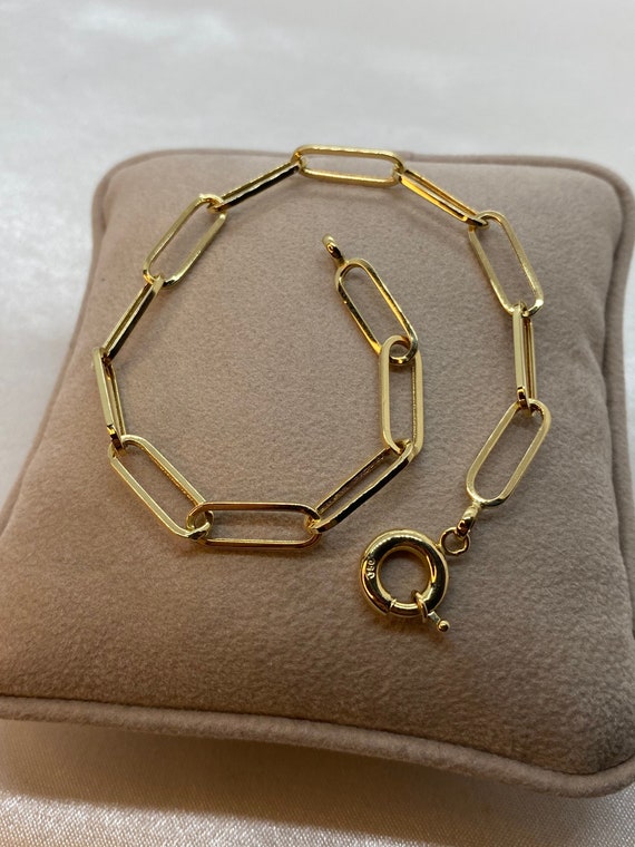 18k sale paperclip bracelet