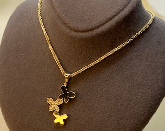 14k Solid Gold Butterfly Necklace,Butterfly Gold Pendant,Christmas Gift,Valentines Day Gift,Girlfriend Gift, Mothers Day Gift,Dainty Pendant