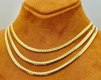 18k Gold Curb Chain Necklace: Real Gold, 5mm