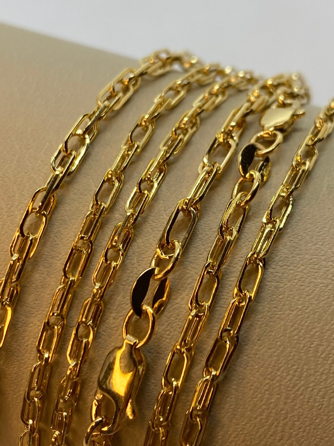 18k Real Gold Cable Link Chain 20 Inches2mm3mm real Etsy