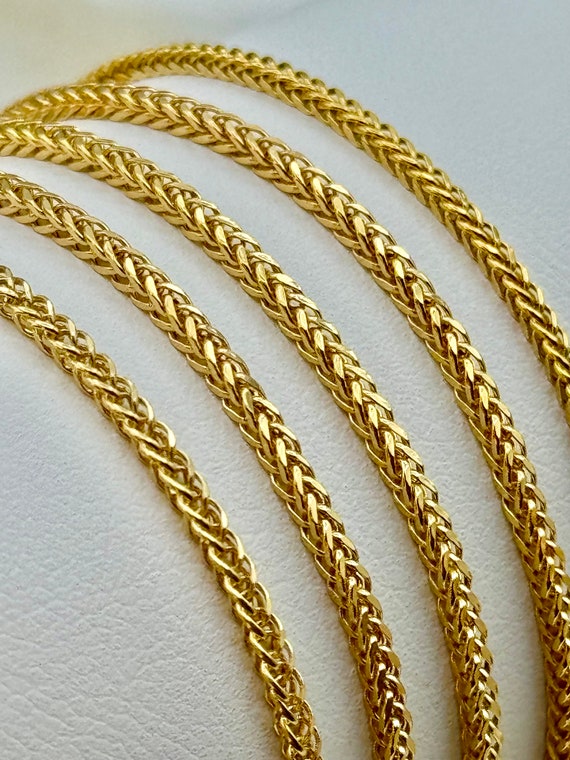 18K ゴールド フランコ ネックレス、1.5 mm、フランコ チェーン 