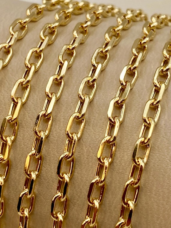 18k Gold Cable Chain: 3.5mm or 3mm - Etsy