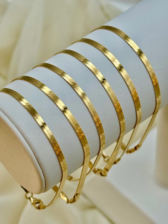 Set Collane In Acciaio Inox Uomo Donna - Catena Serpente, Spina Di Pesce E Cubana, Oro/Argento