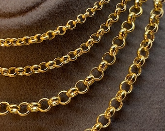 14k Real Gold Rolo chain, 14k Gold Rolo chain, Gold rolo chain, Rolo chain necklace, For Him ,For Her, Everyday Chain, Birthday Gift .