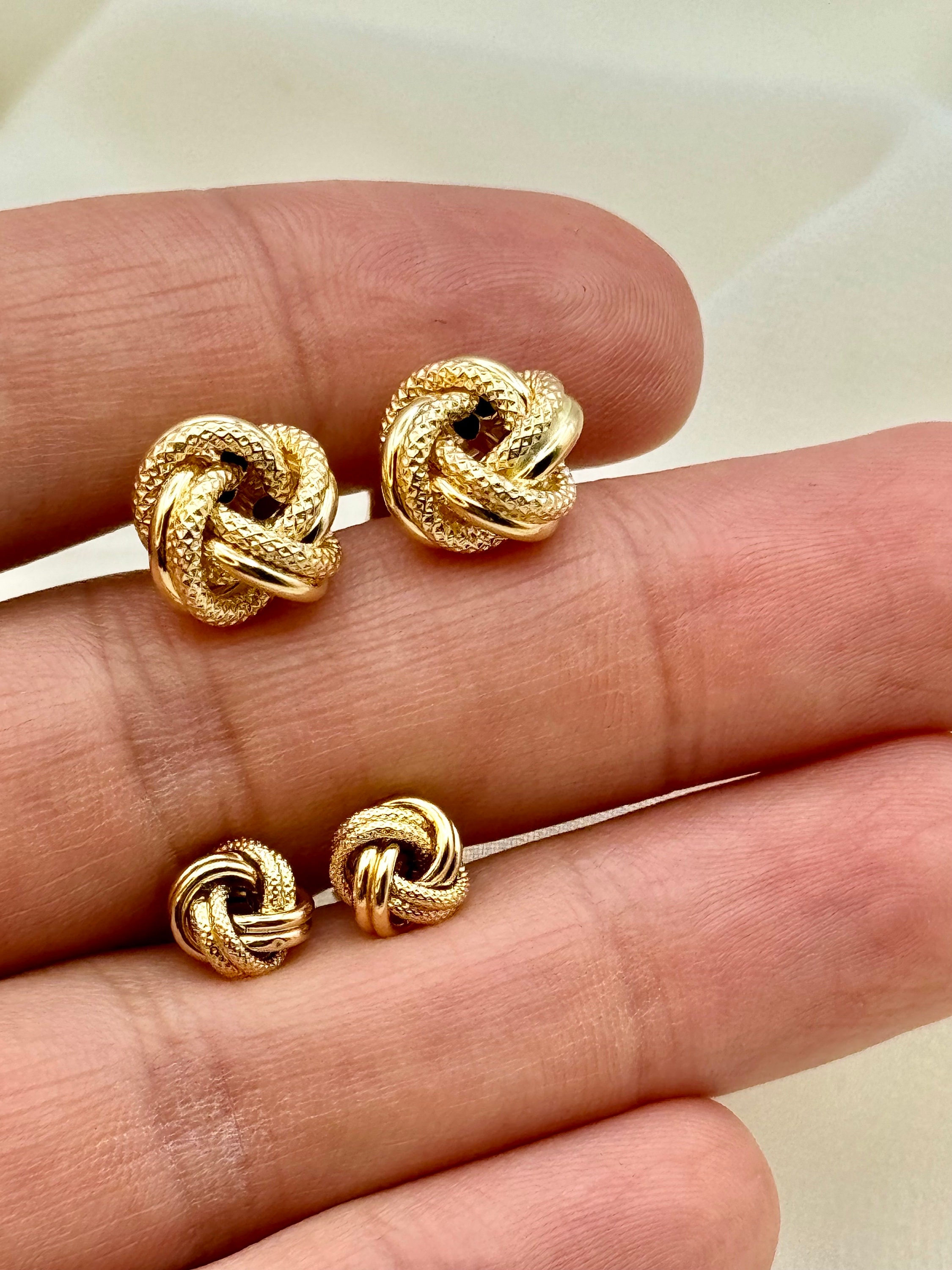 Orecchini A Nodo D’amore Placcati Oro – Donna, Ipoallergenici, Regalo Per Orecchie Sensibili
